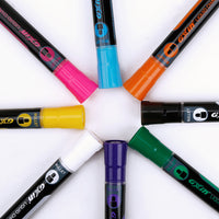 8 Krijtstiften - Krijtmarkers - Kleurstiften & Markers voor ramen / porselein/glas - 6mm reversible tip - Waterbasis Chalkola - High grade