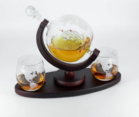 Whiskey Karaf met 2 glazen – Verlengd voetstuk – Complete Gift Set - Incl. Schenktuit - 1050ML Extra Groot
