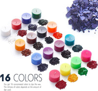 Kaarsen Kleurstof - Pigment - Color Dye - Zelf (Geur)Kaarsen Maken - 16 Kleuren - Oud Kaarsvet Hergebruiken - DIY - Volwassenen