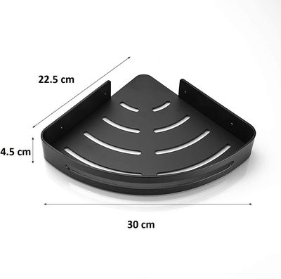 Dubbele Doucherek Zwart Zonder Boren – Sterke lijmbasis - Badkamer rek – Hoek – Doucherekjes – Incl. schroeven 5