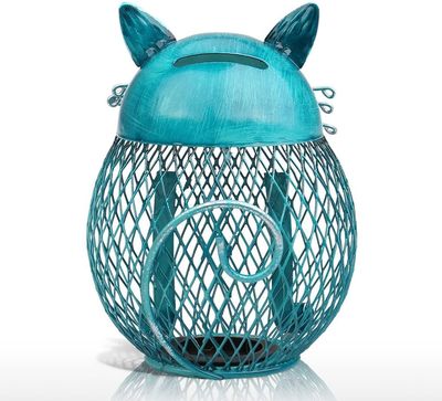 Spaarpot kind jongen - meisje – Volwassenen houten spaarvarken – 15 cm – Uniek - Handgemaakte Kat 2