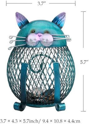 Spaarpot kind jongen - meisje – Volwassenen houten spaarvarken – 15 cm – Uniek - Handgemaakte Kat 3