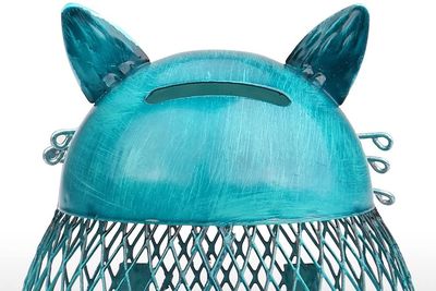 Spaarpot kind jongen - meisje – Volwassenen houten spaarvarken – 15 cm – Uniek - Handgemaakte Kat 5