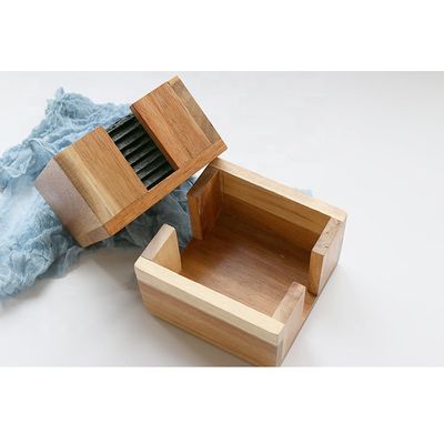 Leisteen Onderzetters voor glazen – Incl. Coating – Glasonderzetter – Acacia Hout Houder – Gesleten steenvorm 3