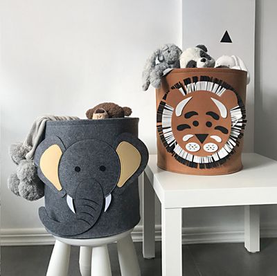 Speelgoedmand kinderen – Opbergmand Kinderkamer Wasmand – Kind Opbergzak speelgoed – Speelgoedkist decoratie - Olifant 1