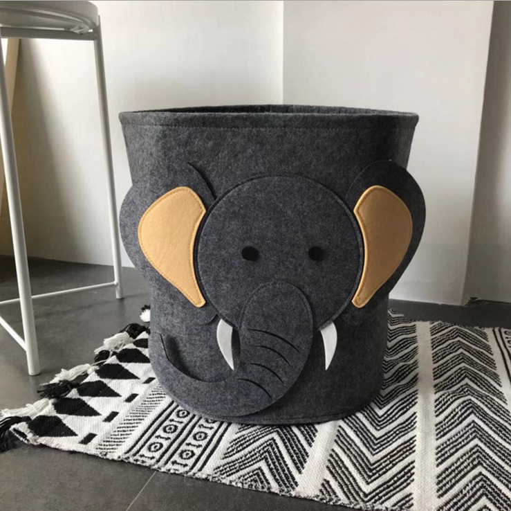 Speelgoedmand kinderen – Opbergmand Kinderkamer Wasmand – Kind Opbergzak speelgoed – Speelgoedkist decoratie - Olifant