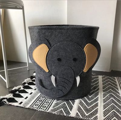 Speelgoedmand kinderen – Opbergmand Kinderkamer Wasmand – Kind Opbergzak speelgoed – Speelgoedkist decoratie - Olifant
