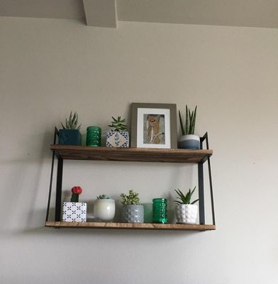 Wandplank met Paulownia Hout – Wandrek Industrieel Zwevend – Plankjes aan de muur – Wanddecoratie – Met gebranden afwerking 5