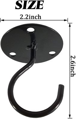 Plantenhaak 4 stuks – Muurhaak voor planten – Muurhaak hanging basket – RVS – Zwart – Incl. schroeven 1