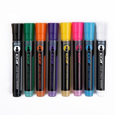 8 Krijtstiften - Krijtmarkers - Kleurstiften & Markers voor ramen / porselein/glas - 6mm reversible tip - Waterbasis Chalkola - High grade 1