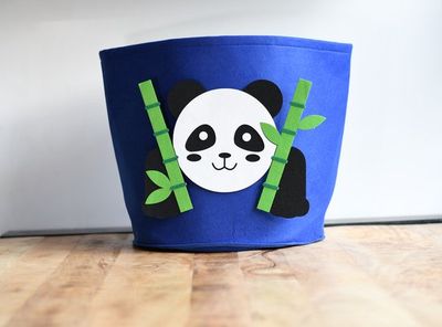 Speelgoedmand kinderen – Opbergmand Kinderkamer Wasmand – Kind Opbergzak speelgoed – Speelgoedkist decoratie - Panda
