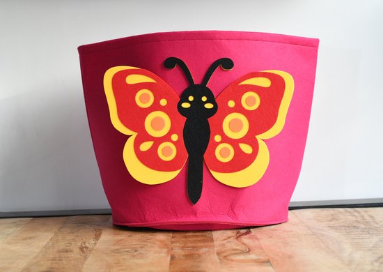 Speelgoedmand kinderen – Opbergmand Kinderkamer Wasmand – Kind Opbergzak speelgoed – Speelgoedkist decoratie - Vlinder