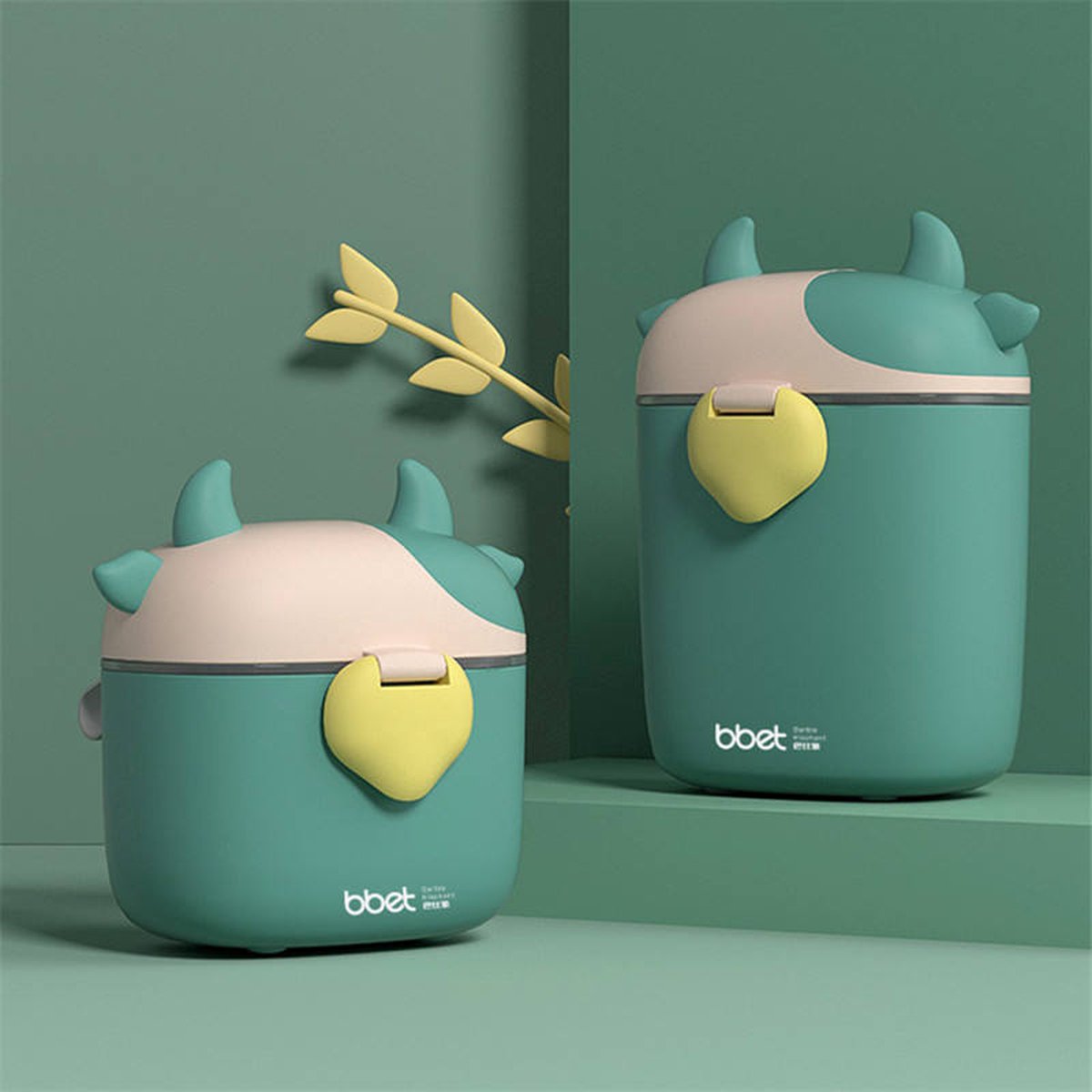 Melkpoeder toren – Reisbox – Doseerdoosje – Bewaardoos – Dispenser - Groene snuiter