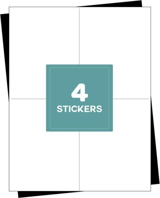 A4 stickervellen - 500 Vellen - 4 etiketten per vel - verzendetiketten (105mm x 148mm)